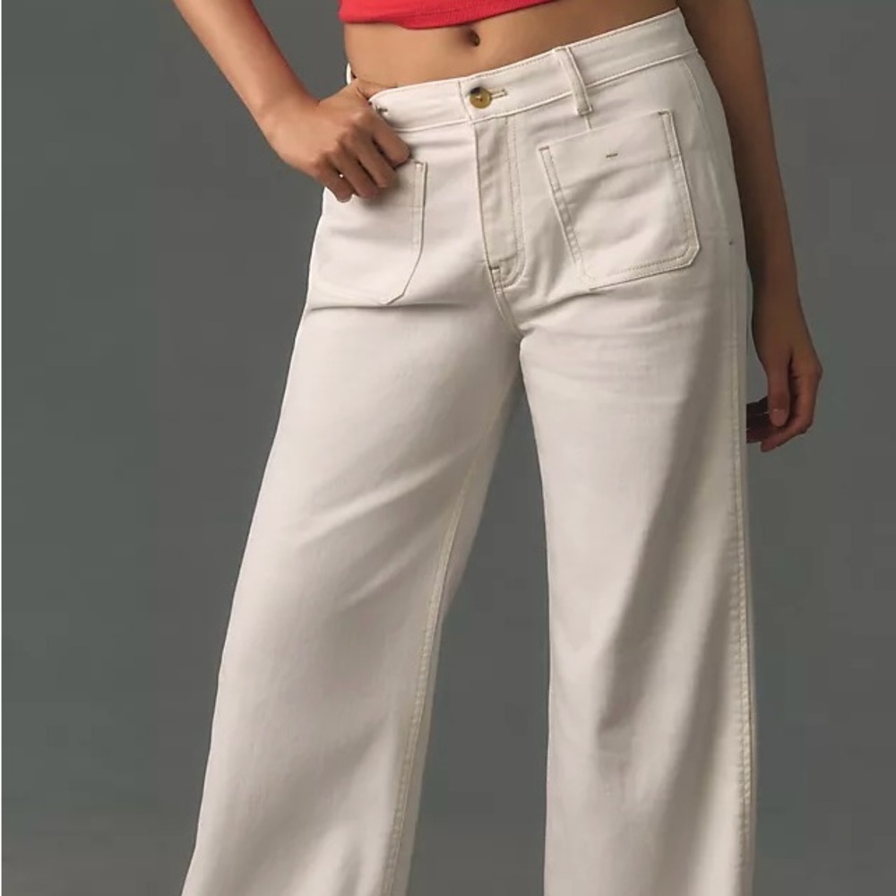 Anthropologie Pilcro Vintage Column High-Rise Wide-Leg Jeans $148 Retail